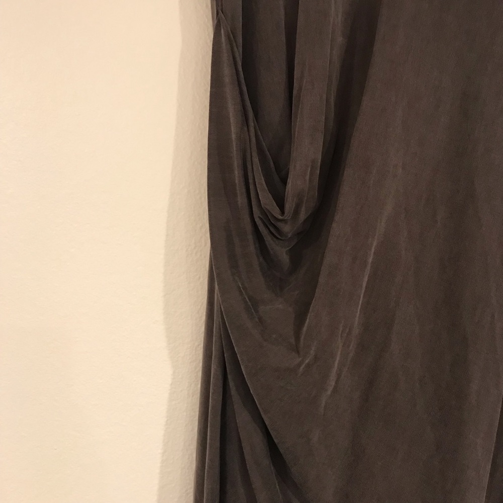 Helmet Lang gray shale side tuck Jersey asymmetrical dress size large - Picture 6 of 11